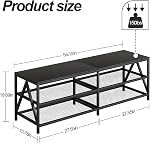55 inch TV Stand with 3-Tier Storage Shelves, Entertainment Center, TV Console Table for Living Room, Bedroom (Black)