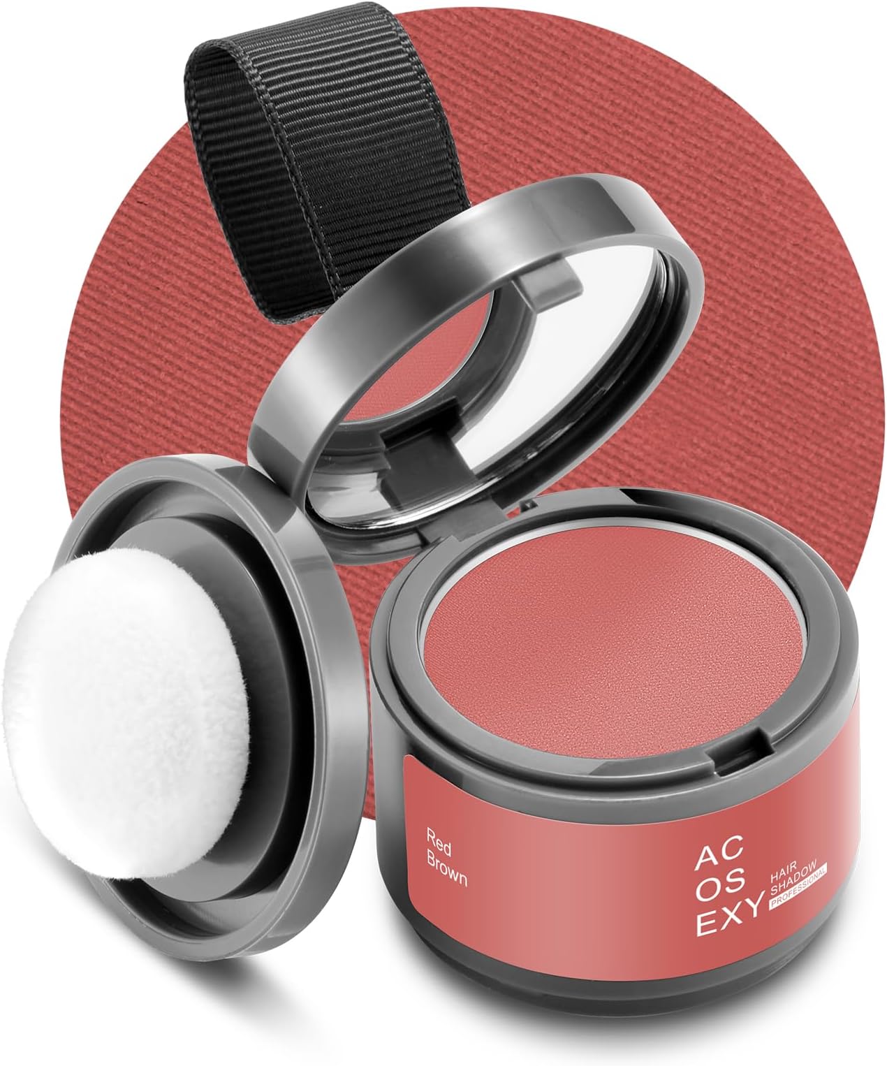 Root Touch Up Color Powder for Women's Gray and Thinning Hair, Men's Beard Line and Bald Spots - Instantly Covers Hairline Shadows (Red Brown)