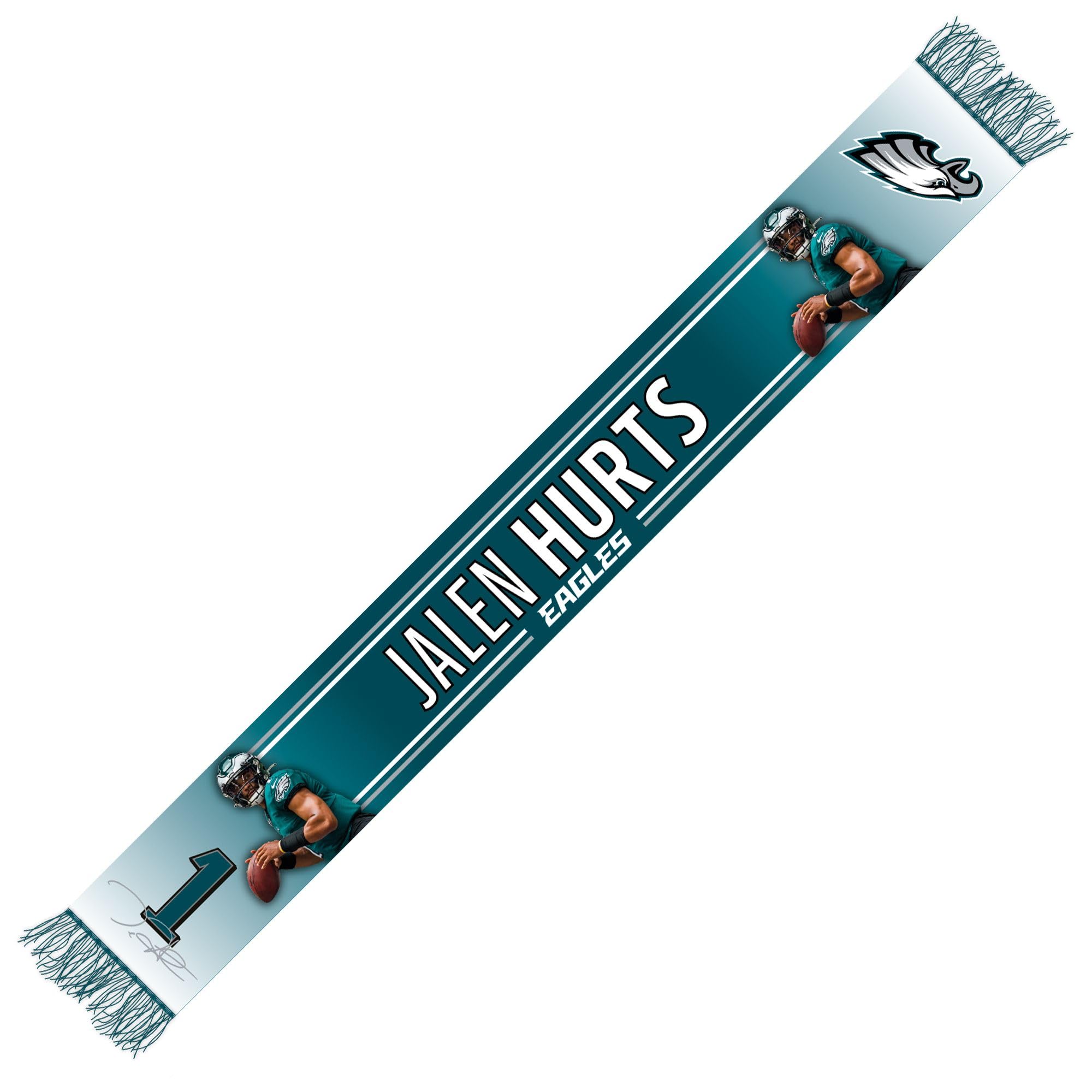 Sciarpa invernale per tifosi – NFL Philadelphia Eagles JALEN HURTS, multicolore, Taglia unica