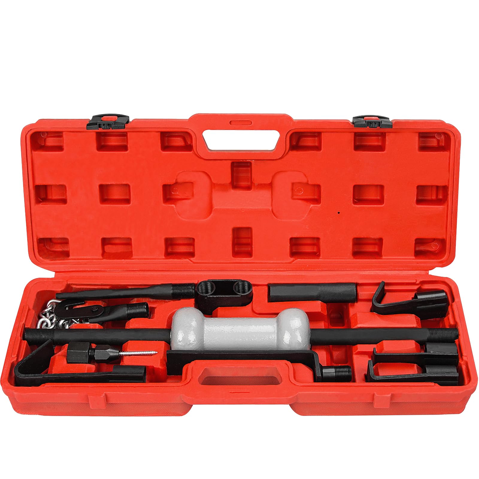 Photo 1 of 12pcs Slide Hammer Dent Puller Set, Automotive Dent Remover with 10lbs Slide Hammer Universal Slide Hammer Auto Body Truck Repair Tool Kit with Carrying Case