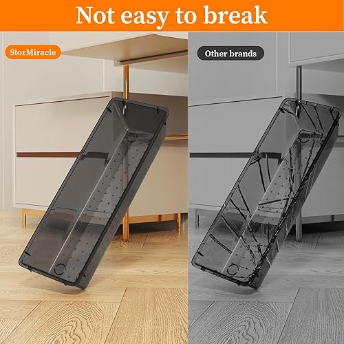 Miniatura 4 de Juego de 32 organizadores de cajones de plástico transparente, bandejas organizadoras de tocador de 4 tamaños y contenedores de almacenamiento para