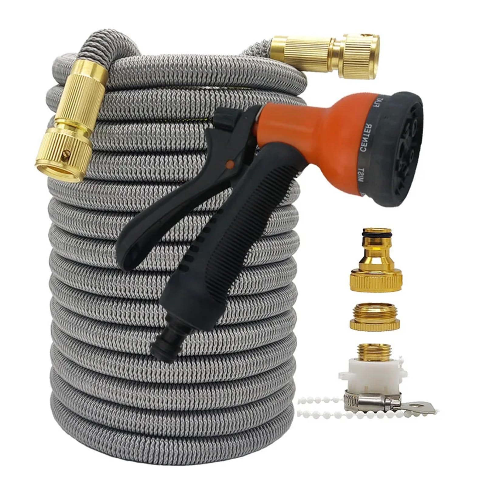 Tubo da giardino, tubo da giardino espandibile ad alta pressione per irrigazione da giardino, 2,5-30 m, adatto per irrigazione agricola e lavaggio auto (colore: tubo con pistola 5, dimensioni: 15,2 m)