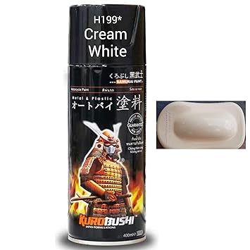 Samurai Kurobushi Spray Paint 1K 2Star Standard H199 - CREAM OFF WHITE, Glossy Finish (D-I-Y) - 400ml