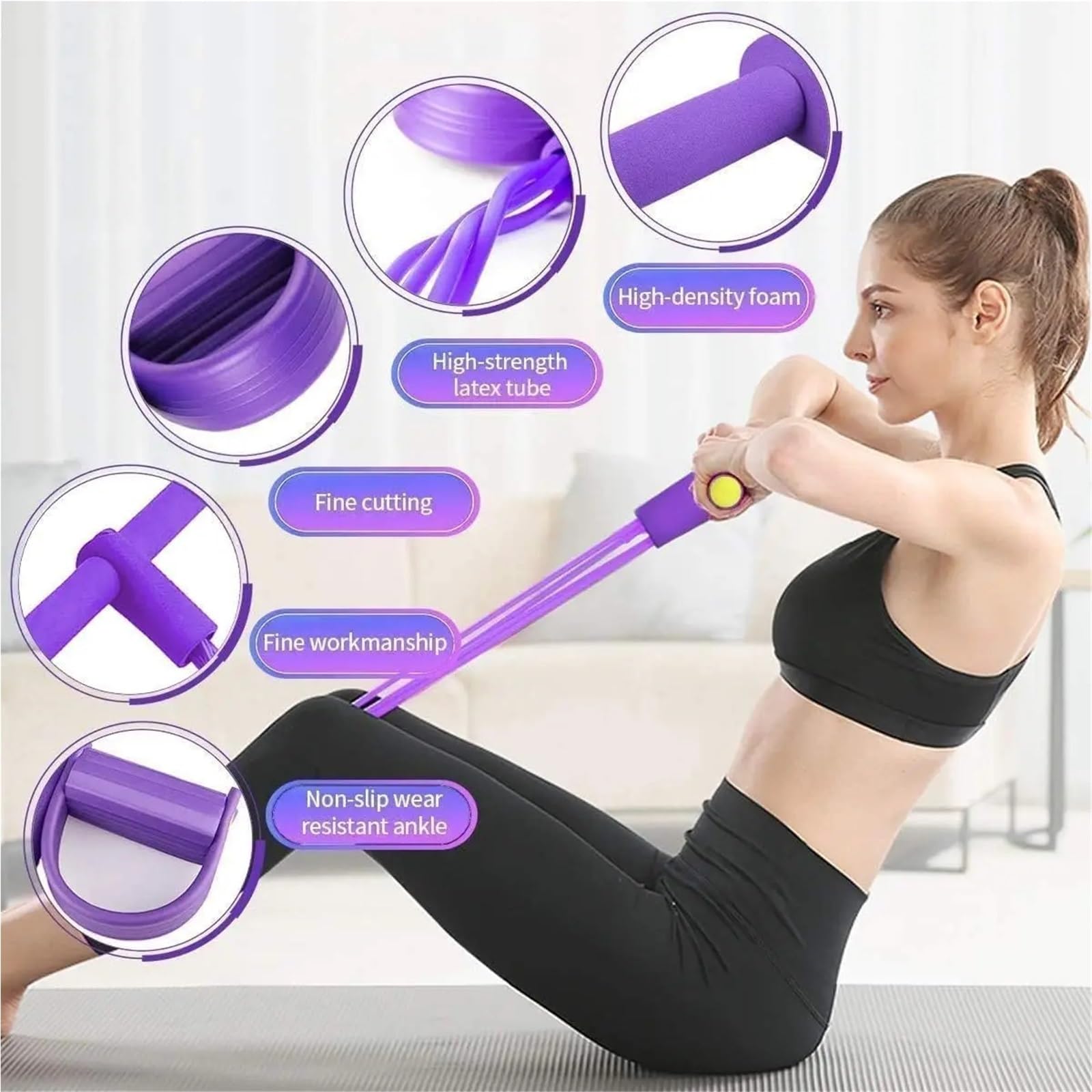 Kit de 4 Bandes résistance élastiques for Exercices Musculation et d'amincissement pour l'entraînement