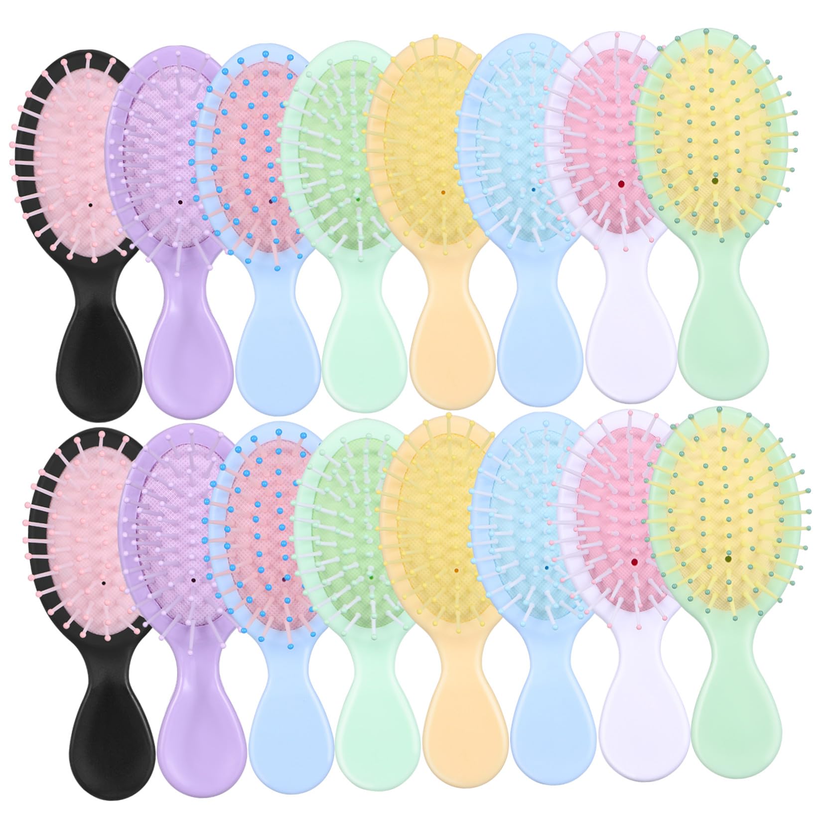 16 Pièces Brosse à Cheveux de Voyage Mini Brosse Démêlante Compacte pour Types de Cheveux Design Portable pour et Déplacement