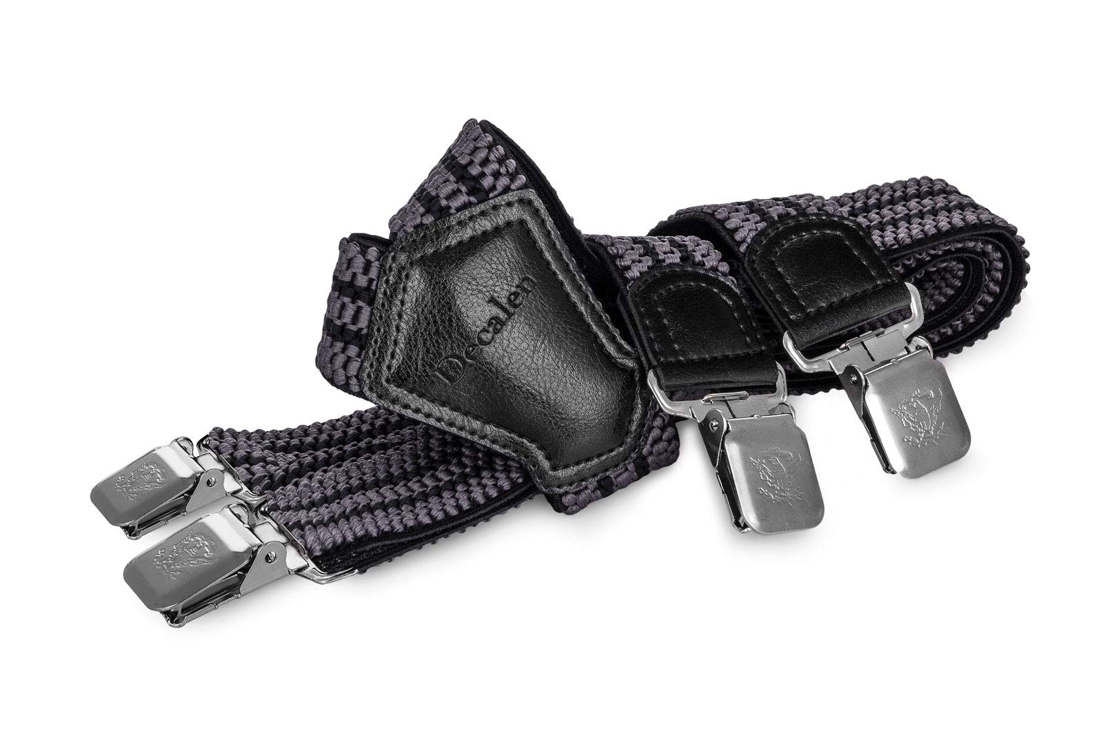 Decalen Bretelle Uomo Eleganti Extra Forte Clip Taglia Unica per Uomini e Donne Grandi e alti Larghezza Regolabile di 4 cm e Forma a X Elastica