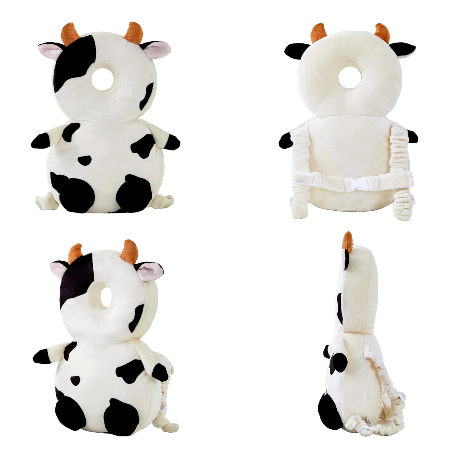 Baby Head Back Protector Backpack Toddler Safety Protector Cushion Pad Soft, Adjustable and Lightweight Design for Safe Walking and Crawling Toddlers Girls and Boys(Cow)