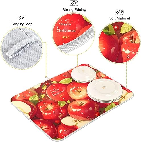 Vista 185 de Tapete de secado de platos de mariposas botánicas para encimera de cocina, almohadilla de secado de microfibra absorbente, grande, 18 x 24 pulgadas