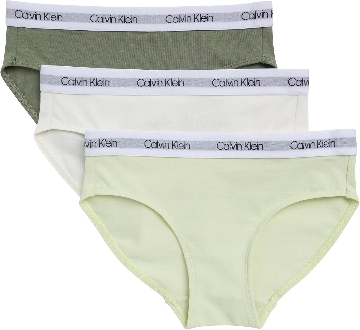 Calvin Klein Bikini para niña, paquete de 3