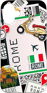 Italy Rome Flight Ticket Label Case for iPhone 16 Plus