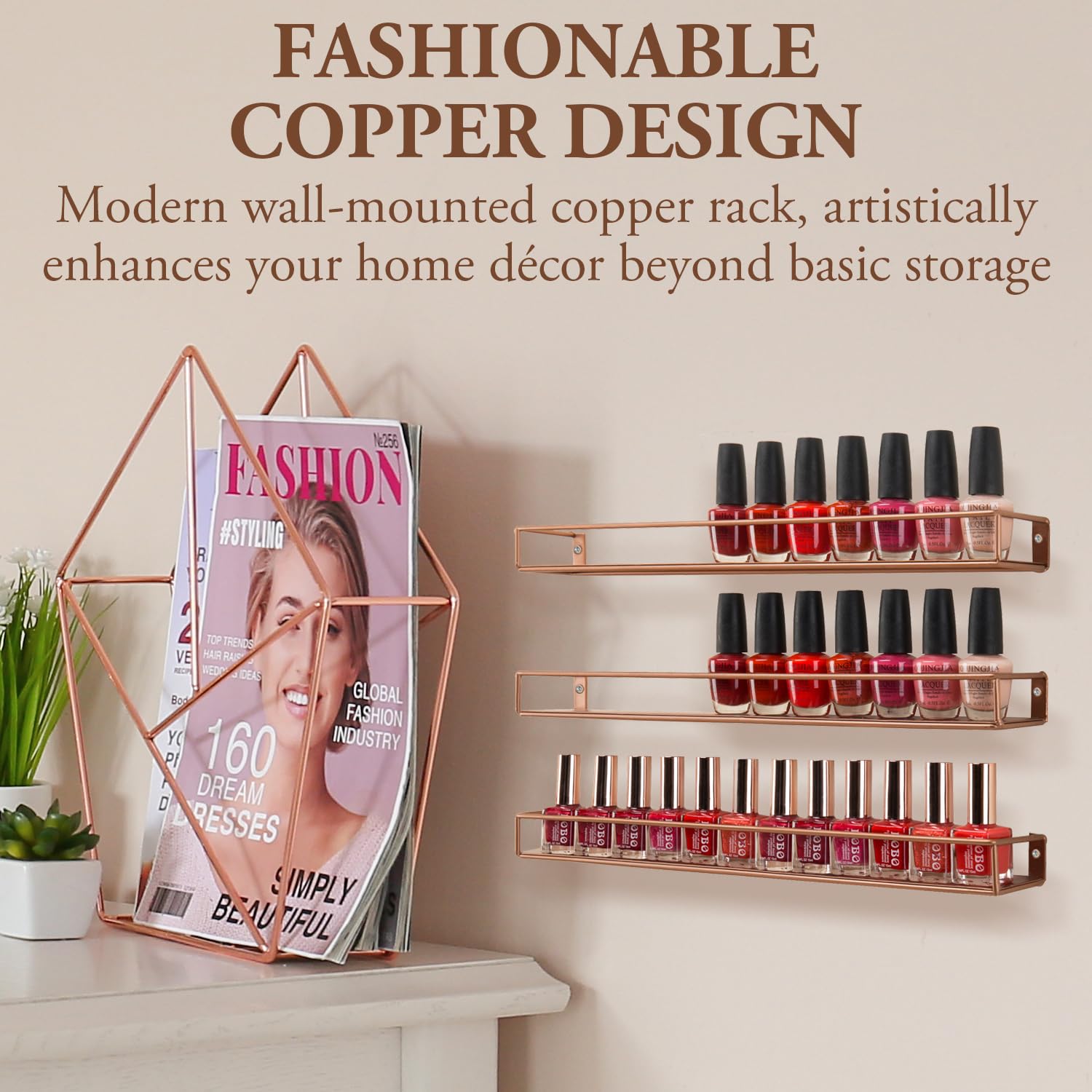 MyGift Modern Metal Wall-Mounted Display Shelves