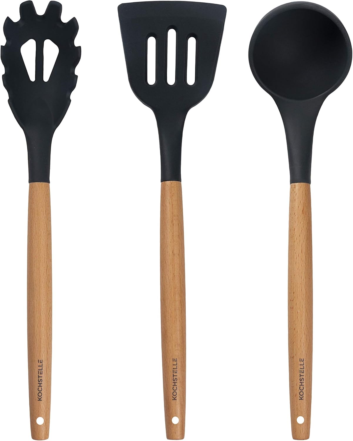 Non Stick Cookware Set, Granite, 10 Pieces, Black, Kochstelle