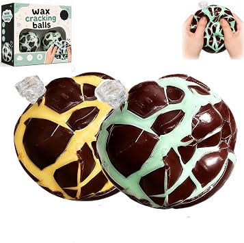 Wax Cracking Squishy, Crispy Crunchy Stress Balls with Crispy Shell 2PCS C