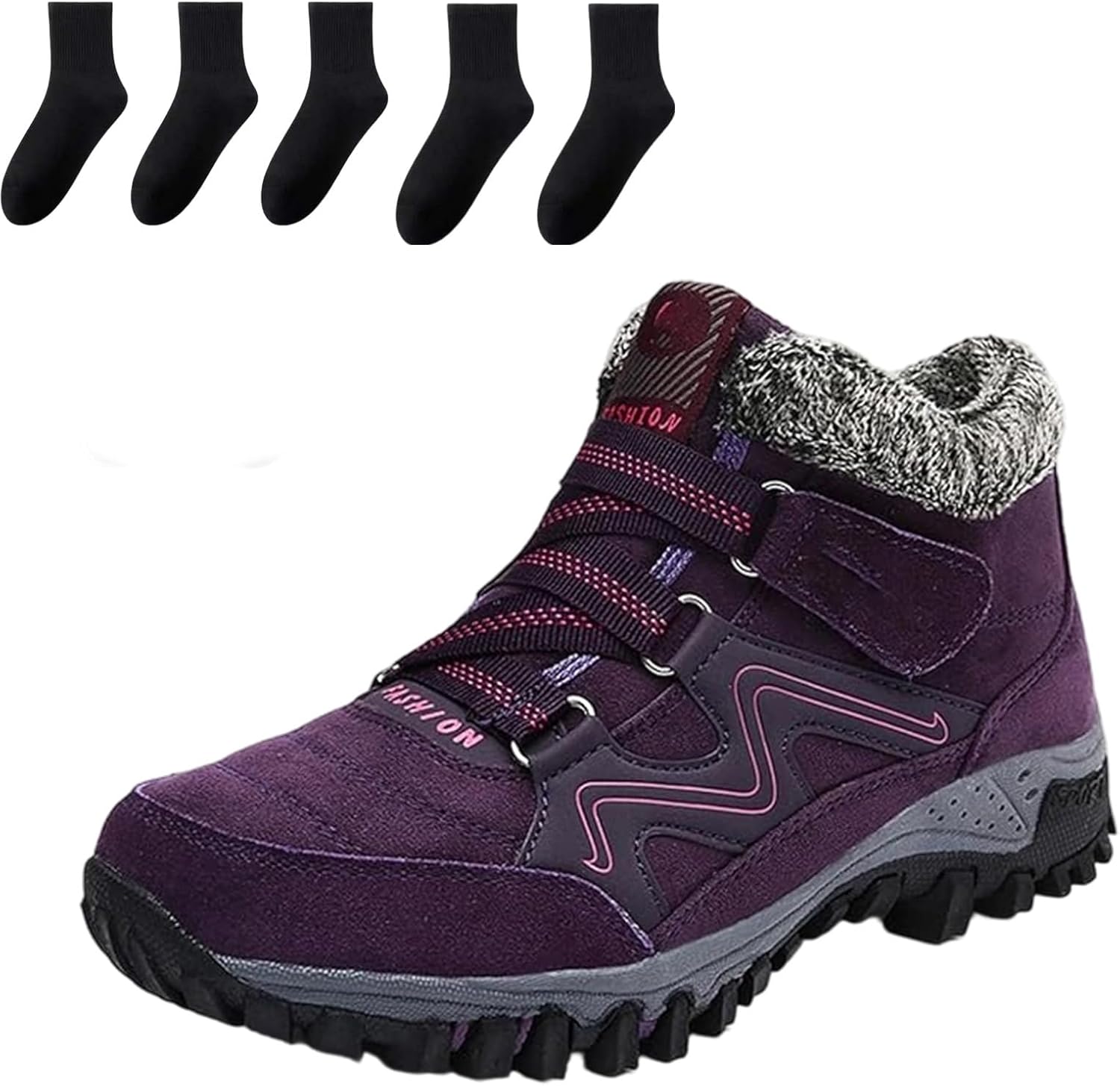 Winter Warm Shoes, Orthopedic Boots, Winter Waterproof Work Boots with Anti-Slip Sole