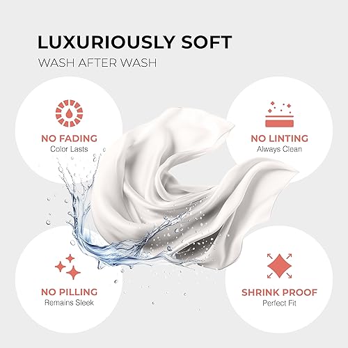 Miniatura 7 de THREAD SPREAD Juego de sábanas Queen de 100% algodón egipcio - Juego de sábanas de lujo de 1200 hilos de algodón egipcio tamaño Queen con bolsillo