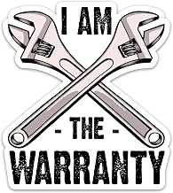 I am The Warranty Sticker Funny Technician Mechanic Sticker for Toolbox Hard Hat Sticker Waterproof Vinyl Decals for Water Bottle Helmet Laptop Phone Car Blue Collar Stickers for Men Adults