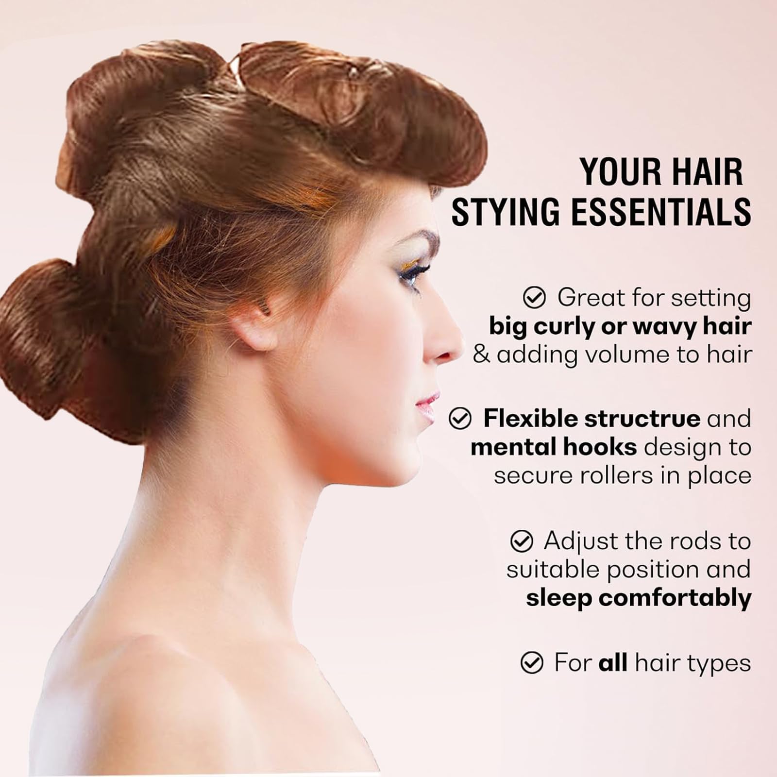 3 sztuki loków bez wysokiej temperatury, lokówki na noc, overnight blowout, lokówki do spania, heat-less curls, duża lokówka do wszystkich rodzajów włosów (burgundowa, 3 sztuki)