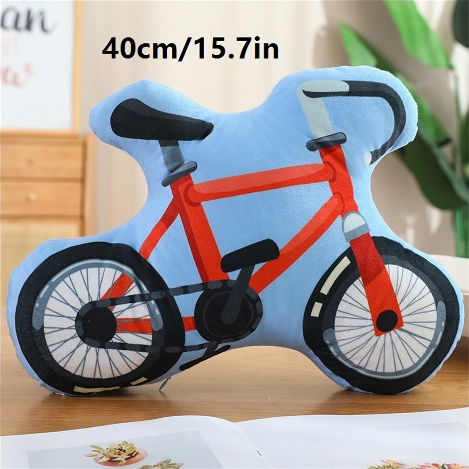 Bicycle Plush Toy, Cute Vehicle Toys Soft Car Pillow Creative Shaped Plushies For Toddlers To Learn And Play Toys & Games