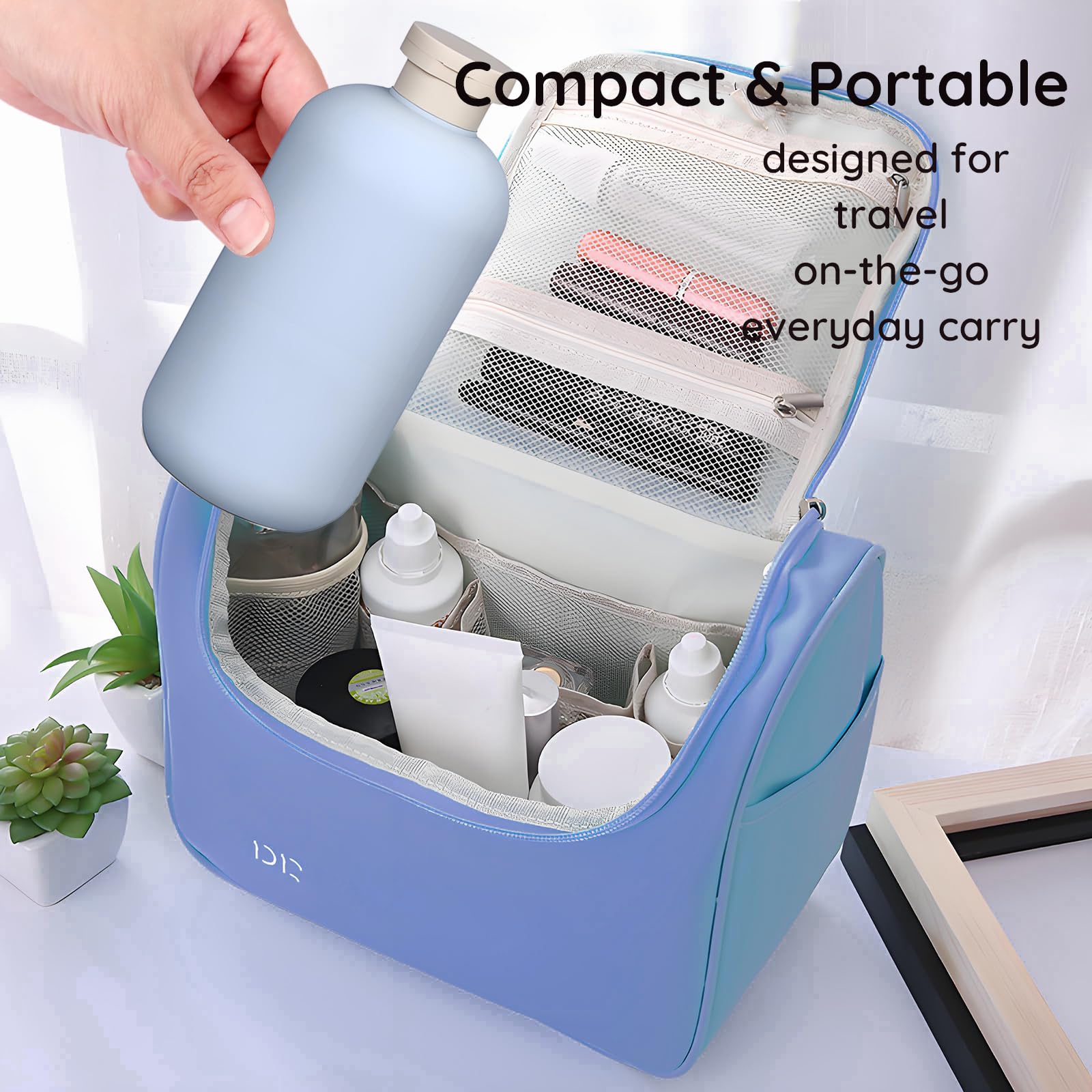 12 Piezas Botellas de Viaje Rellenables 500ml Azul Exprimible con Tapa Abatible, Botes Viaje Portátiles de HDPE para Desinfectante Manos, Champú, Loción, Dispensador Cosmético