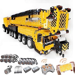 DWIU Technic Mobile Crane Building Kit with 12 Motors, 1:20 Large RC Liebherr LTM 1750-9.1, MOC Exclusive Collectible All-Road Crane Truck Blocks Kits