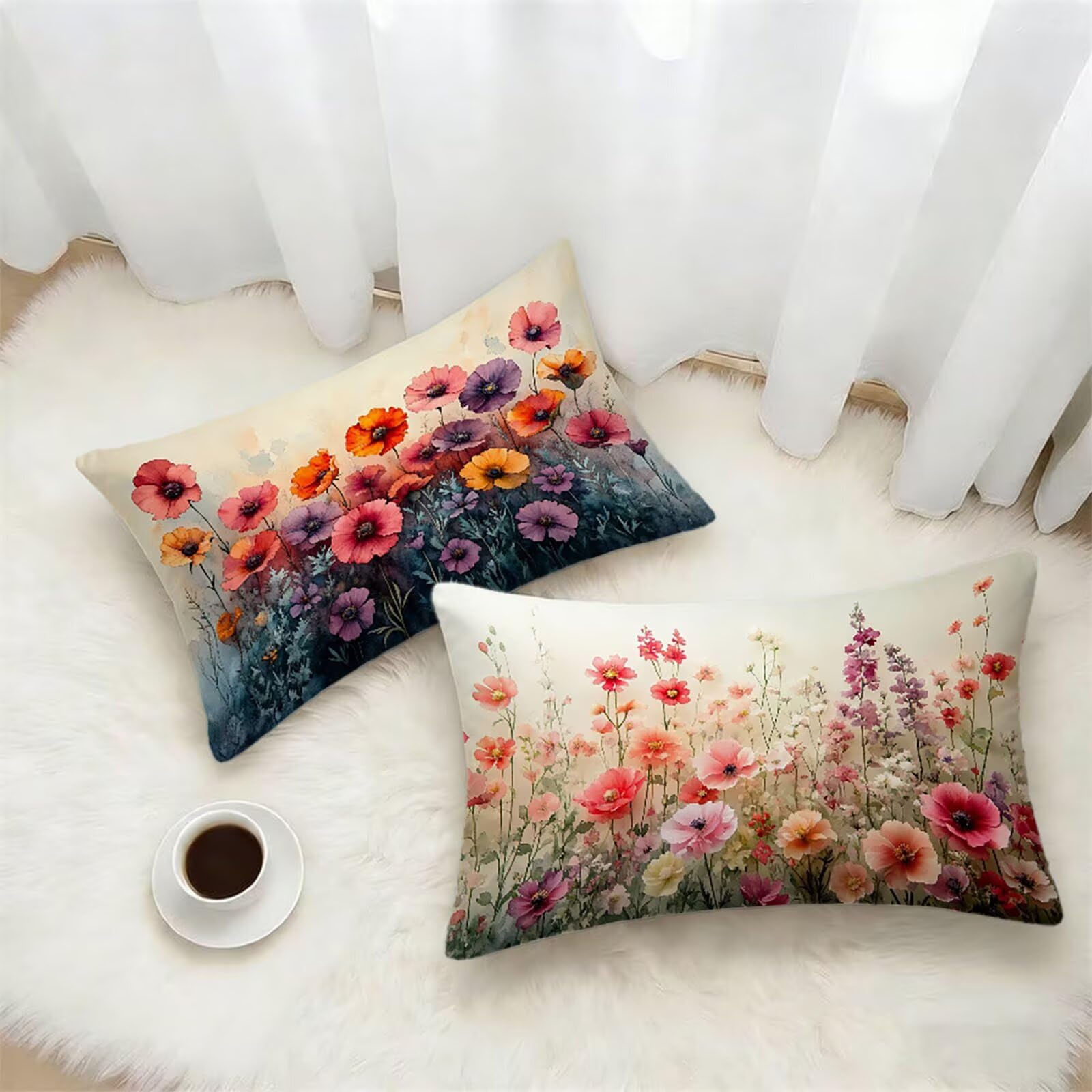 Federe Cuscino 60x80 Set di 2, Blu Federe Cuscini Divano Lino, Rettangolari Copricuscini 60x80cm Con Cerniera Invisibile, Copricuscino per Camera Letto Casa Decorazioni Regalo, Nordico kj-9052