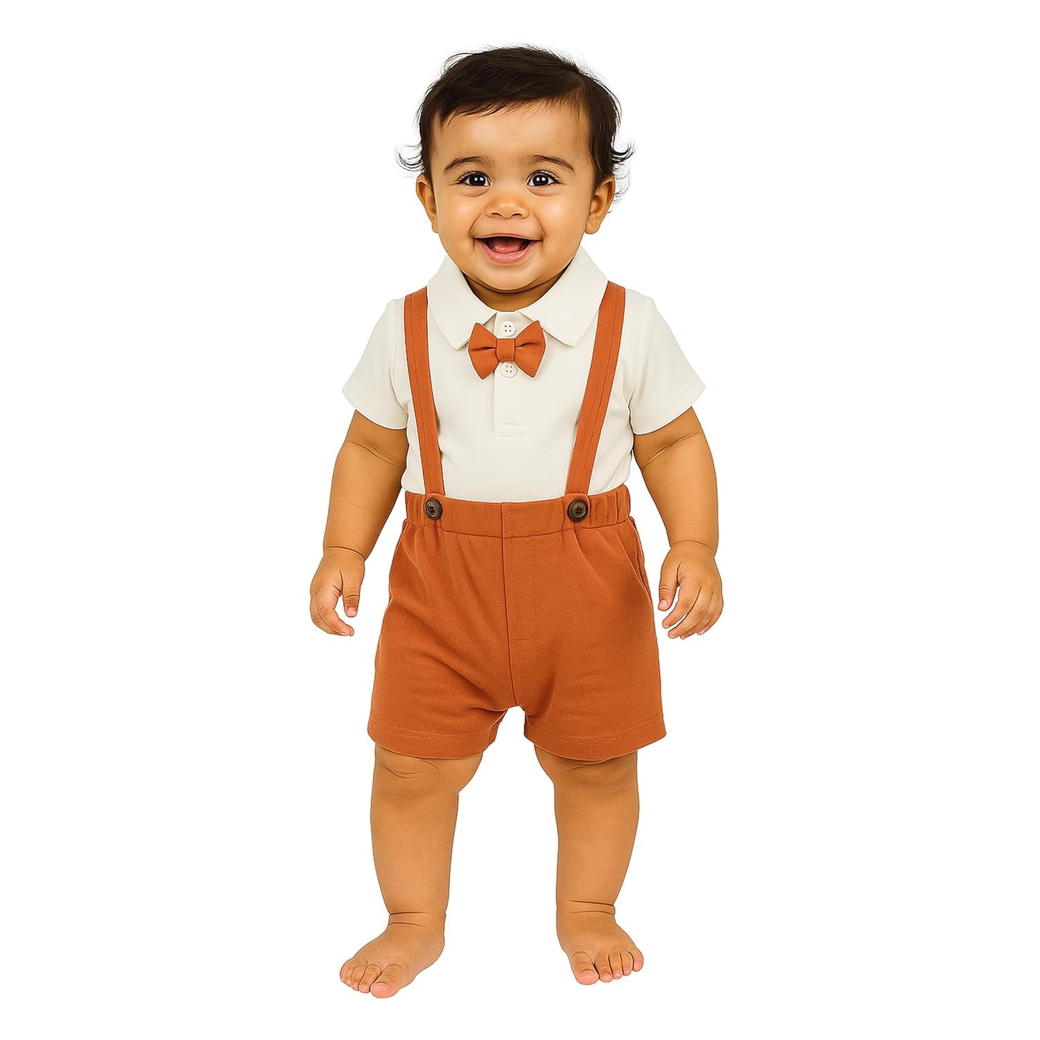 Macitoz Stylish Dungaree for Baby Boys | Half Sleeves & Knee Length with Bow | Suitable as Casual & Party Wears Baby dress - Review, Price and Buying Guide
