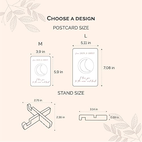 Miniatura 6 de LOVE Wood Wedding Postcard First Anniversary Greeting Card Engagement and Valentines Day By Wedding By Eli Long Distance Relationship Gift for