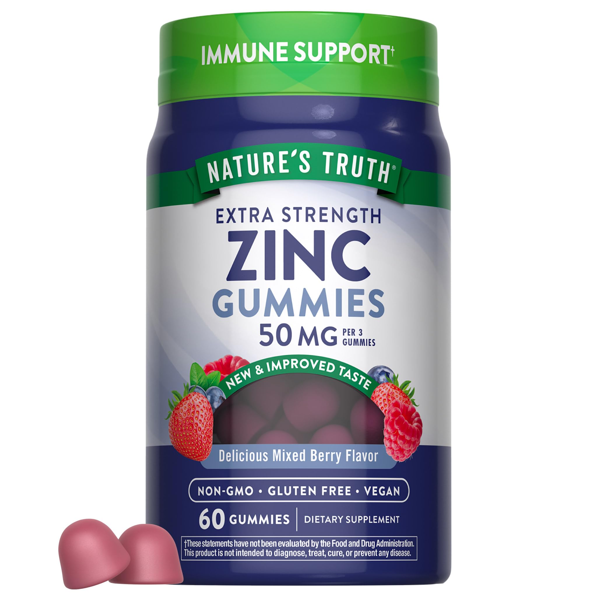 Nature's Truth Zinc Gummies for Adults | 50 mg | 60 Count 60 Count (Pack of 1)