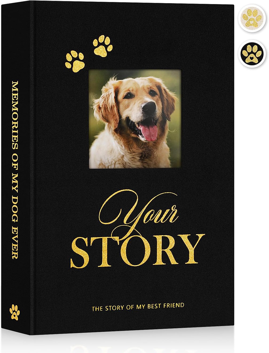 Lanpn Cute Puppy Photo Album 4x6 300 Pockets, Linen Cover Holds 300 Horizontal 4 x 6 Photos with Memo Writing Area Dogs Memory Book Keepsake for Dog Lovers Beige