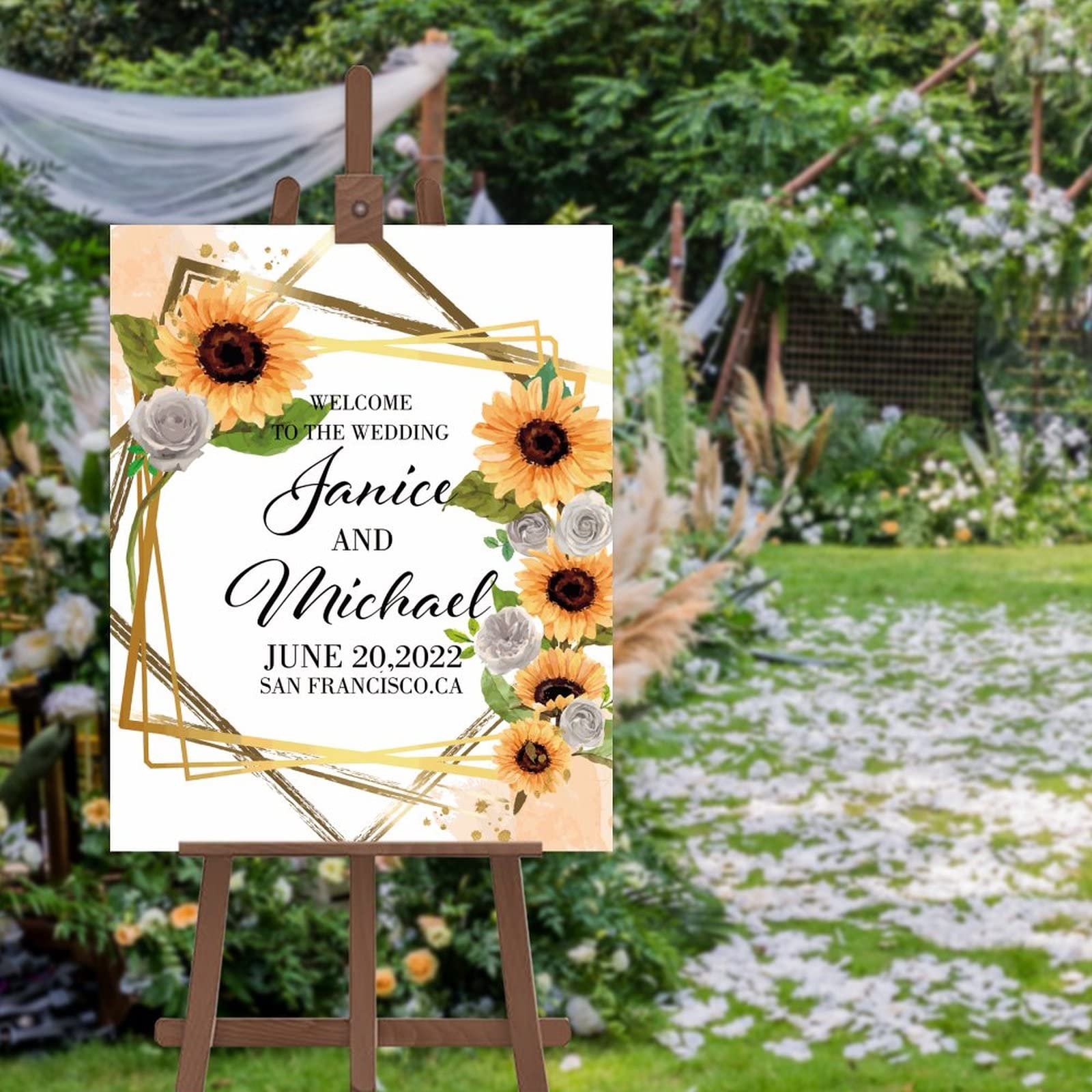 Pancarte bienvenue mariage personnalisée pour éviter la confusion des invités