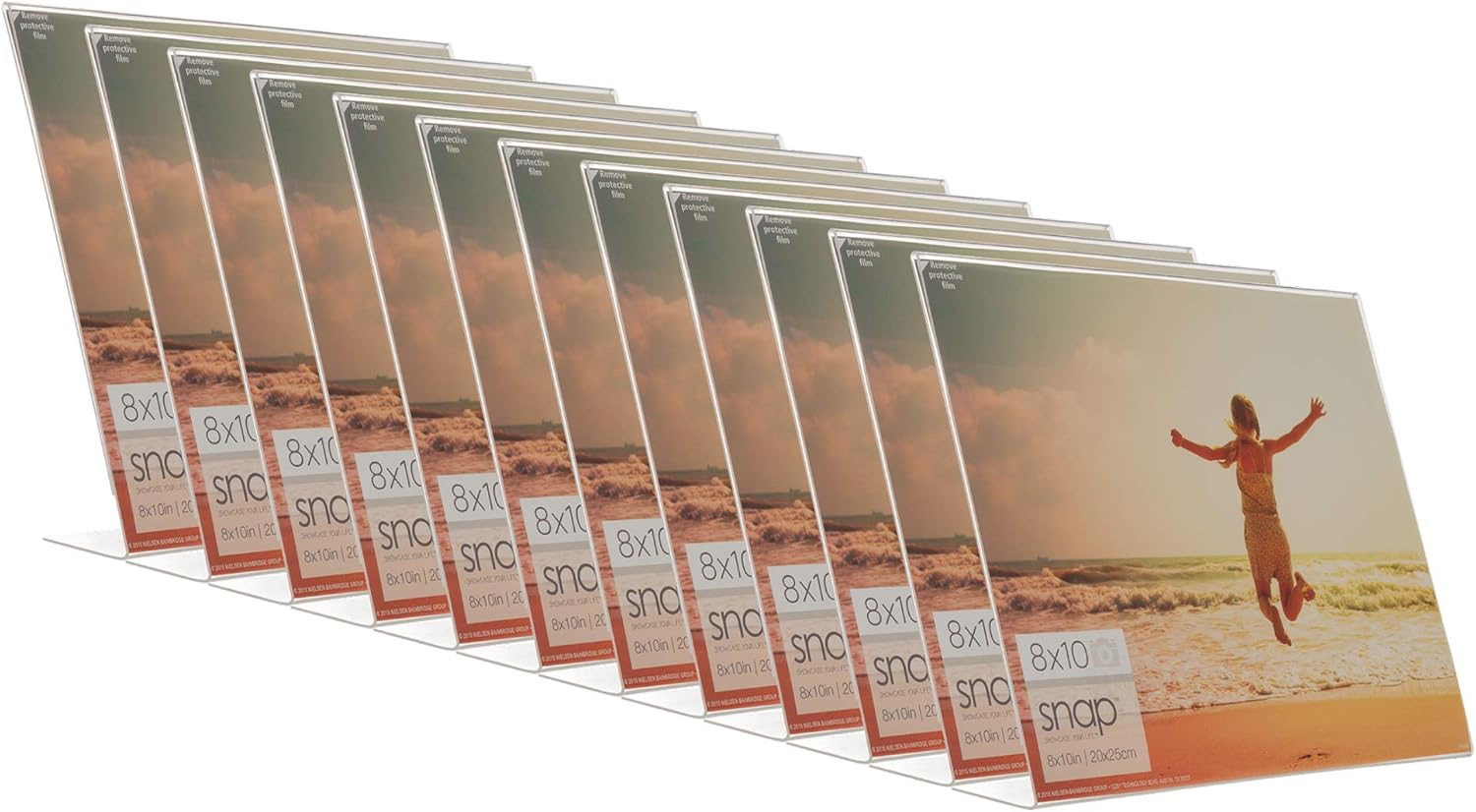 8x10 Clear Acrylic Self Standing Photo Frames, Set of 12