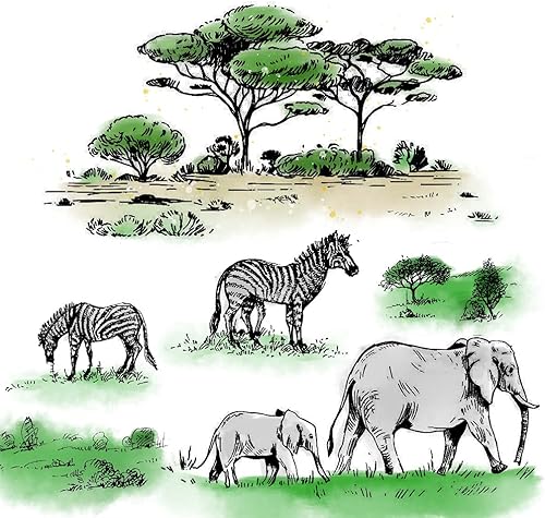 Miniatura 10 de 3 sellos transparentes de paisaje natural para hacer tarjetas y decoraciones de álbumes de fotos, fondo de río de montaña, sellos de goma