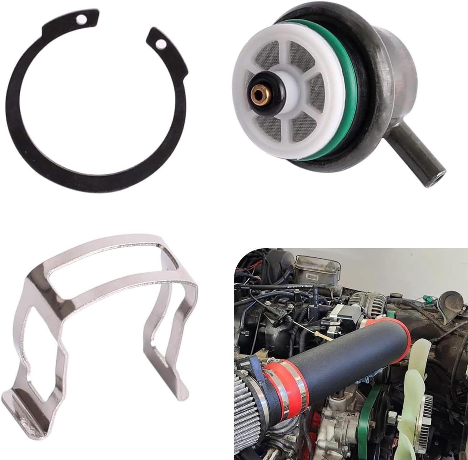 Eratus 1 PC Automotive Fuel Injection Pressure Regulator Kit, Stable Structure Regulator + Clip + Snap Ring, OEM #89060422 Repair Replacement, Compatible with Chevrolet Buick Cadillac (Multicolored)