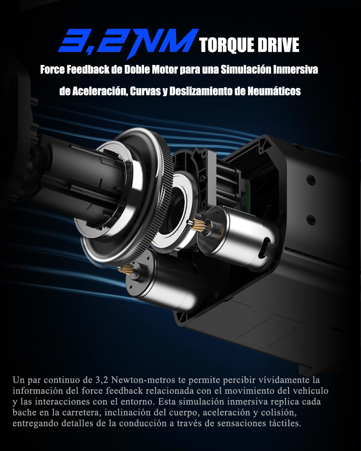 PXN V99 Volante de Juego – Force Feedback de 3,2 Nm, 270°&900°, 300 mm, 4 Palancas, 3 Pedales, Palanca de Cambios en H, App de Configuración – Volante para PC, Xbox y PS4