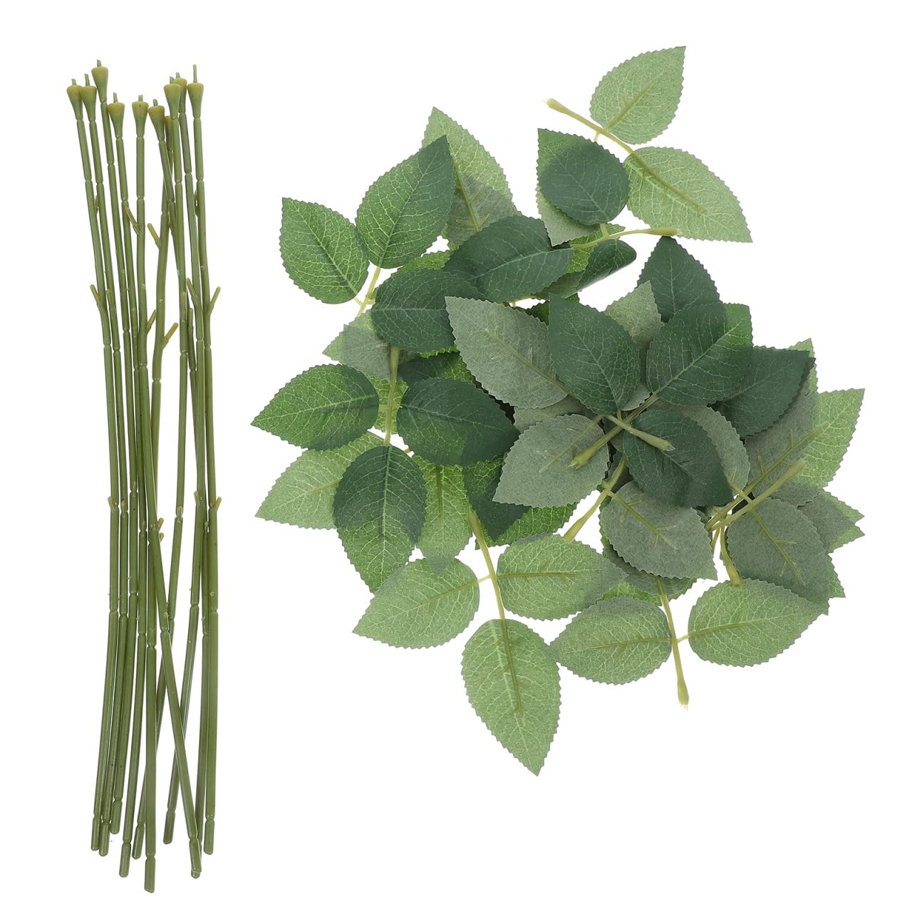 Fil de composition florale flexible avec feuilles | Tiges de rose artificielle de qualité