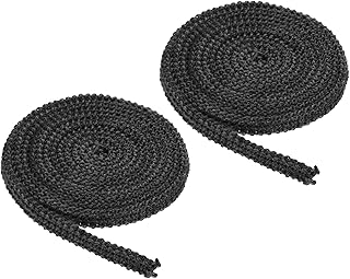 PATIKIL Wood Stove Gasket, 3Pcs 3/8" x 1/8" x 73" Flat Graphite Fiberglass High-Temperature Resistance Seal Rope for Stoves Fireplace Door, Black