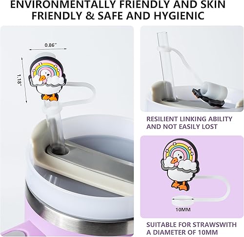 Miniatura 2 de 8 fundas de paja de pato Cole para copa Stanley, tapa de paja de 0.4 pulgadas0.394 in de diámetro, compatible con vasos Stanley 20, 30 y 40 0z,