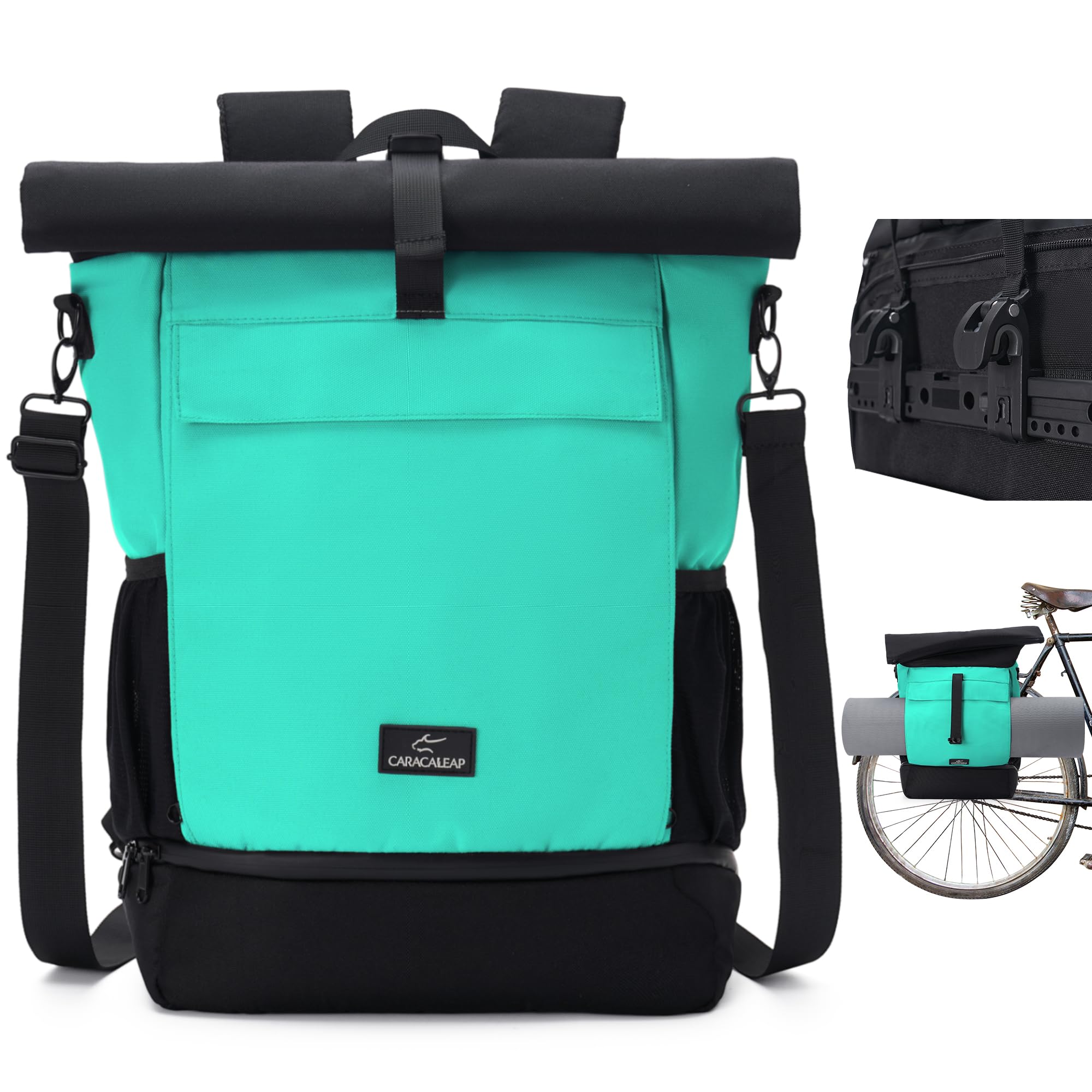 3-in-1 Urban Fahrradtasche & Rucksack für Gepäckträger – wasserabweisend, mit Laptop- und Schuhfach