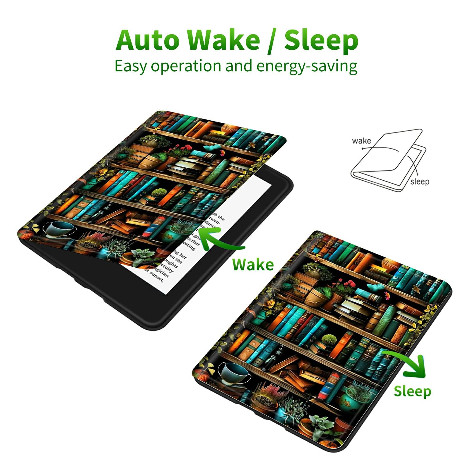 Custodia per Kindle Paperwhite da 6,8 pollici di 11a generazione 2021 e Kindle Paperwhite Signature Edition, visualizzazione multiangolare antiurto custodia protettiva intelligente con