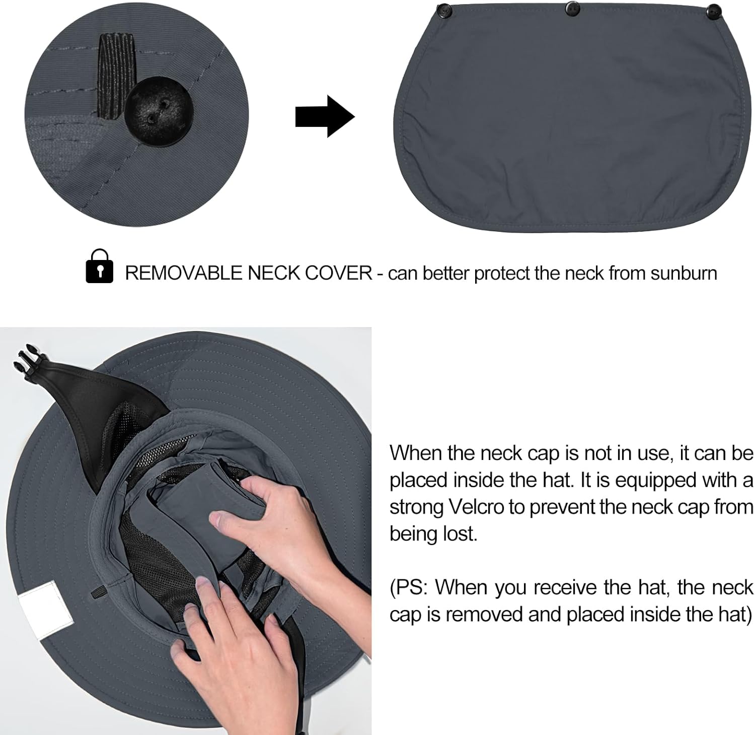 Seektop Surf Bucket Hat with UPF 50+ UV Protection, Waterproof Sun Hat with Adjustable Chin Strap for Surfing, Water Sports - Image 3