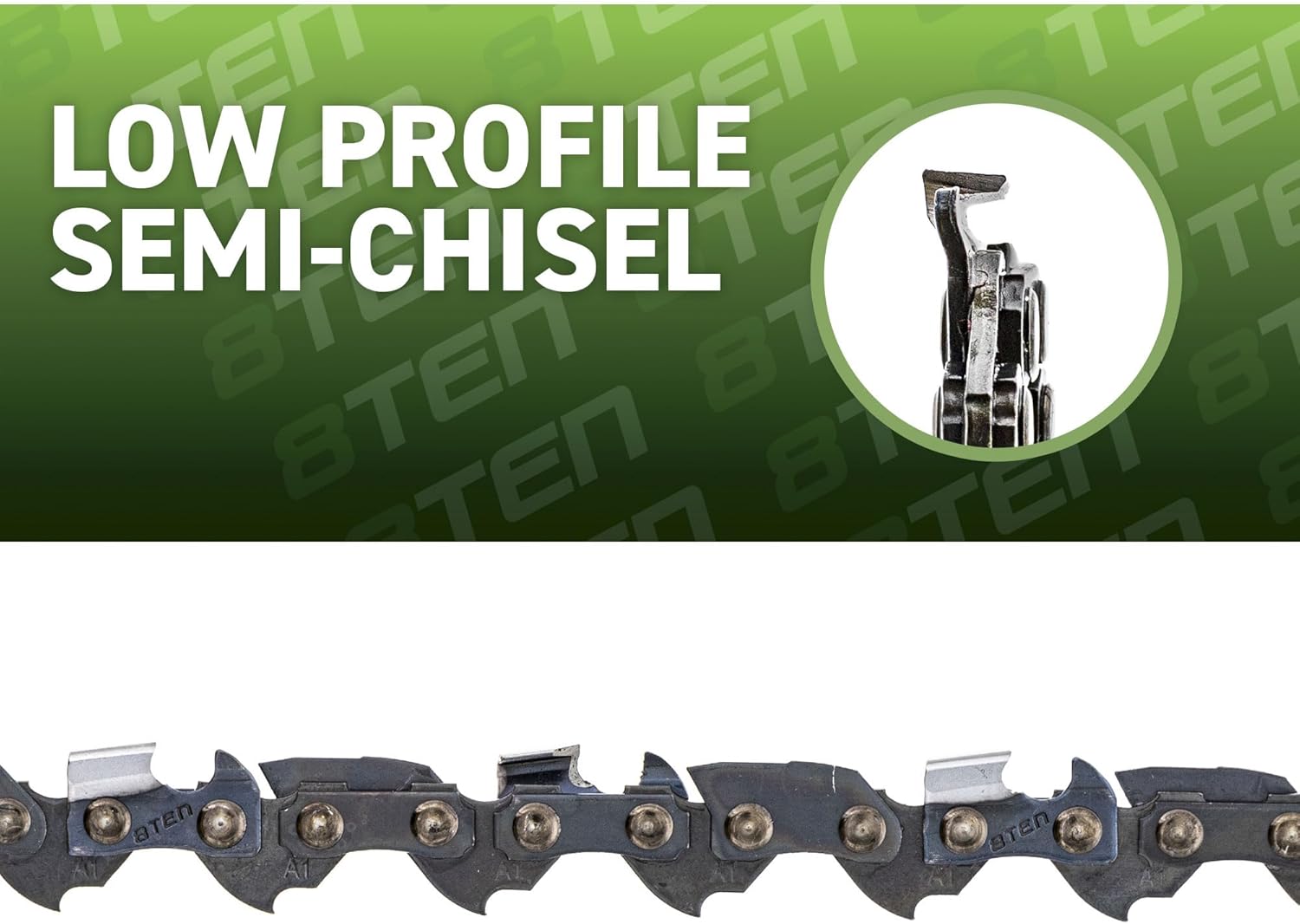 8TEN 12" Chainsaw Guide Bar & Chain .050 3/8 45DL for Husqvarna 326 525 P5 Echo Homelite Poulan 574135201 531300448