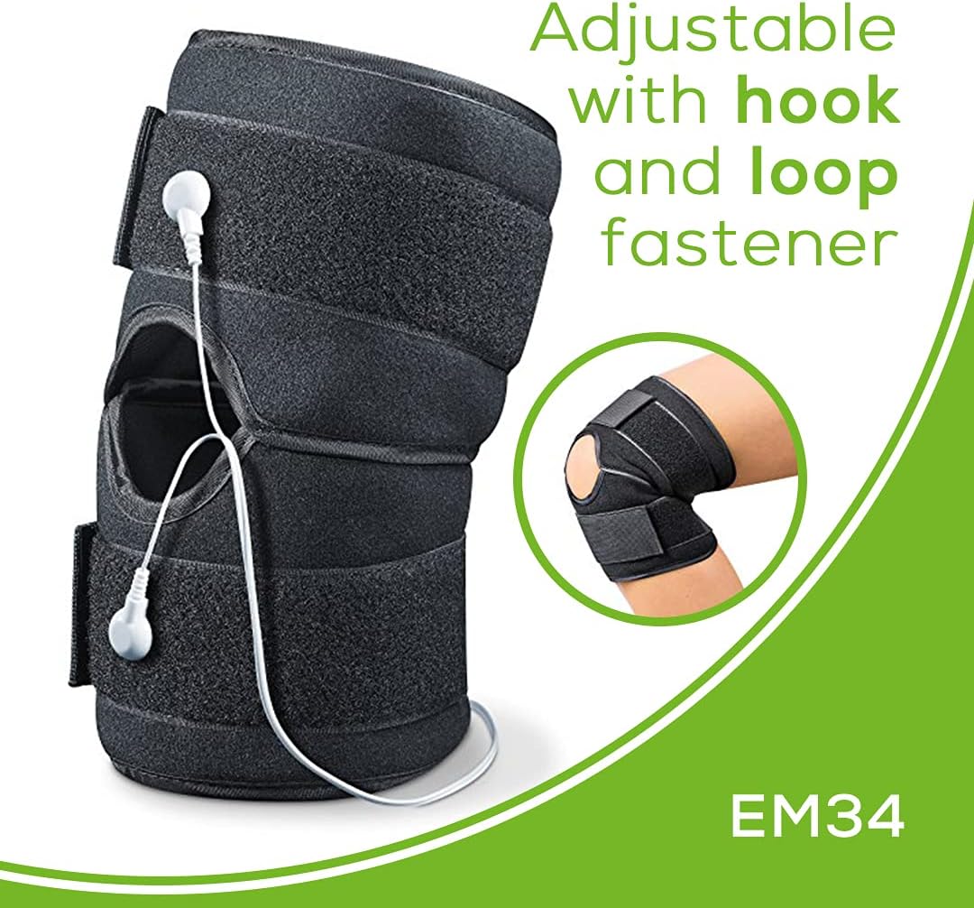 Beurer EM34 2-in-1 Knee & Elbow TENS Unit, Electric Massager with Brace for Pain Relief | 25 Modes | Good for Professionals | Universal Cuff Size, Men & Women | Stabilizing Muscle Strength Stimulator : Everything Else