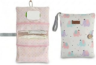 HAMUR Baby Diaper Bag Organizer – Travel-Friendly, Compact & Foldable | Stroller Pouch for Newborn Essentials – Must-Have for Boys & Girls (Elephant)