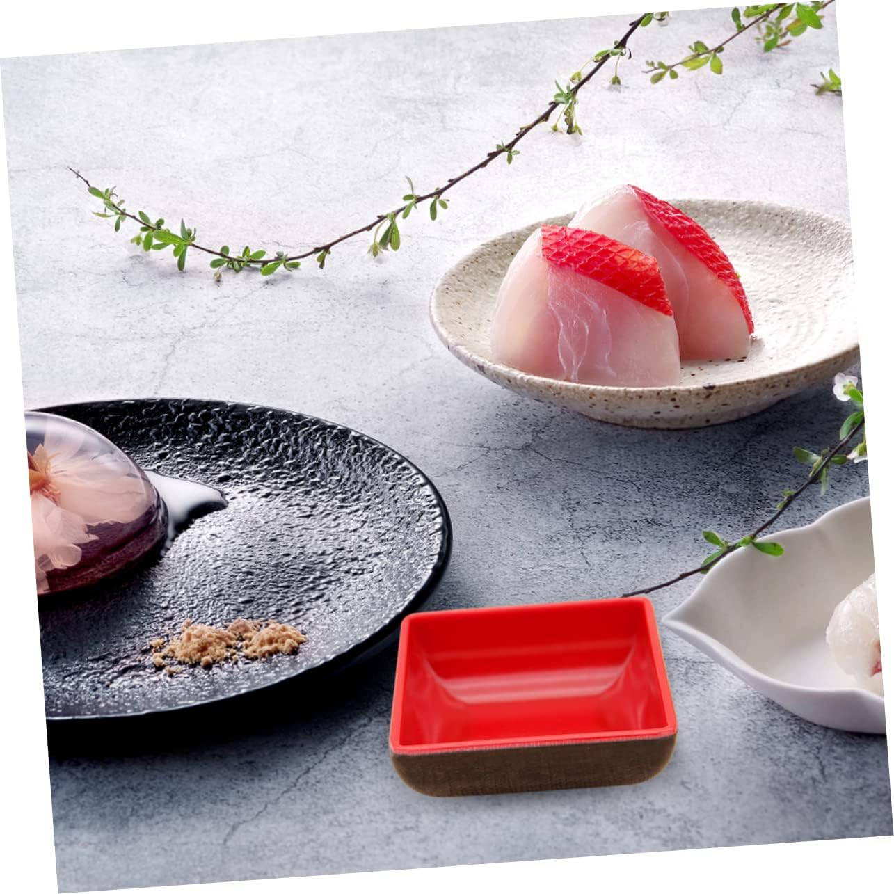 PRETYZOOM 6pcs Sauce Dishes Plate Dipping Section Sauce Bowl for Soy Mustard Sweet Sour for Dinnerware