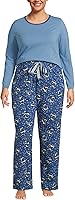 Vista 1 de Lands' End Women's Knit Pajama Set Long Sleeve T-Shirt and Pants