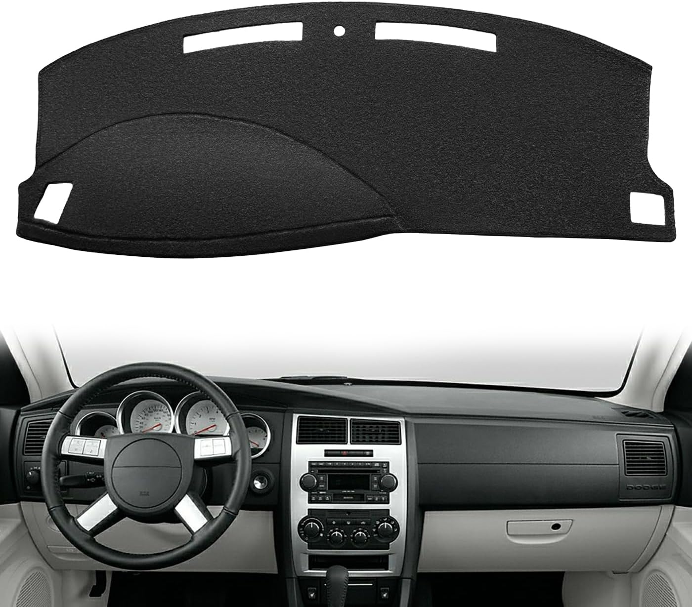 Dash Cover Mat Custom Fit for Dodge Charger Magnum Dashboard Cover Cap Pad Carpet J210 (Black)