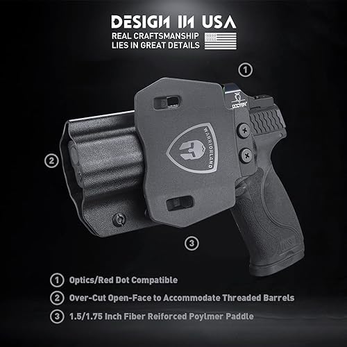 Miniatura 5 de WARRIORLAND Funda M&P M2.0 OWB Kydex Made Fit: S&W M&P M2.0 0.354 in / .40 3.6" / 4" / 4.25" Pistola, cintura exterior Funda de paleta de 1.75