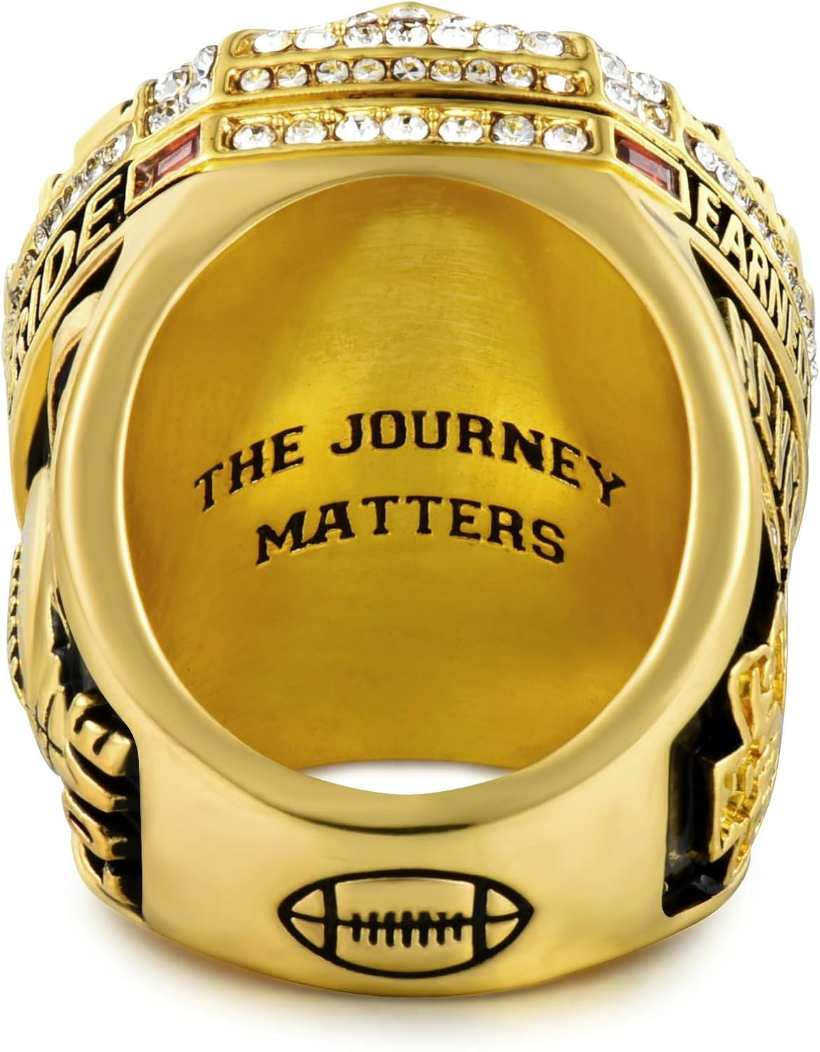 Football Player Achievement Ring - Inspirational Player Rings with Motivational Engravings, Collectible Recognition Ring for Football Athletes