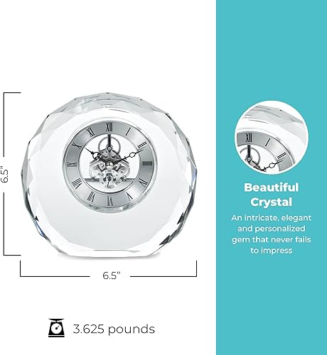 Miniatura 3 de Baudville Trofeo Reloj Grabado - Cristal Ejecutivo - Forma Redonda