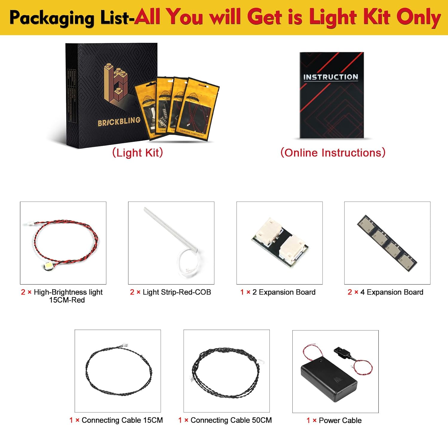 BrickBling LED Light Compatible with Lego Up-Scaled Darth Vader Minifigure, Creative Lights Compatible with Lego 75461 for Adult -Excluding Model